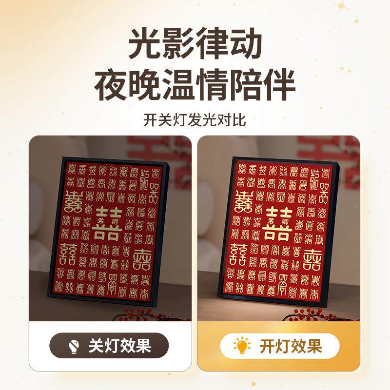 百喜图结百喜图婚礼物送新送人闺蜜订姓氏定制婚画新婚礼喜品实用