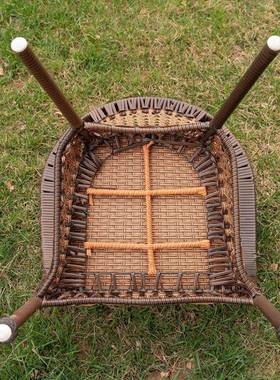 藤椅靠背手椅人用AXF藤条椅家子户外咖啡厅扶餐单椅现代简约编织