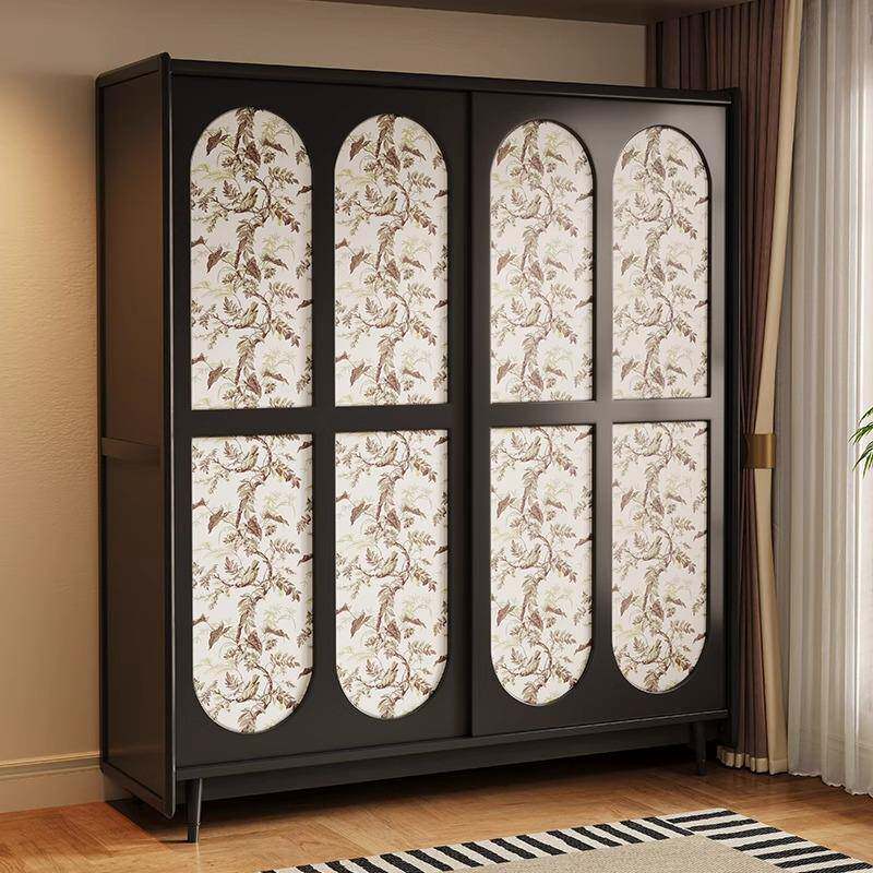 法户柜式复古实木衣柜卧家用室收VGH纳挂衣中古风小型推拉门木质