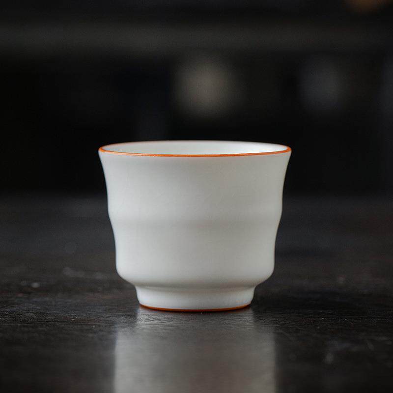 白玉汝瓷主人杯开片可养茶杯大号专用个人品茗杯茶杯茶碗茶盏送礼