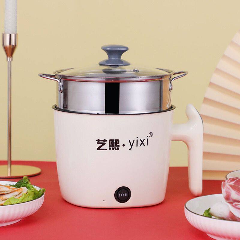 艺熙多用不粘快煮锅迷你电锅学生炒锅宿舍电锅600W小火锅18c