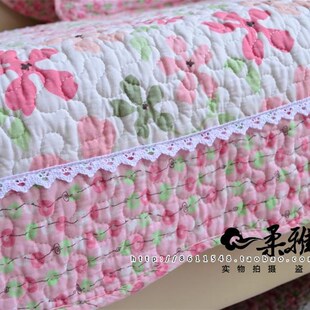 韩式田园 全棉绗缝沙发垫 布艺防滑坐垫贵妃 飘窗垫沙发巾沙发罩