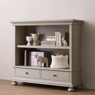 饰 1533乡村复古白色儿小书柜书房实木橡书童橱展美示柜装 式 木911