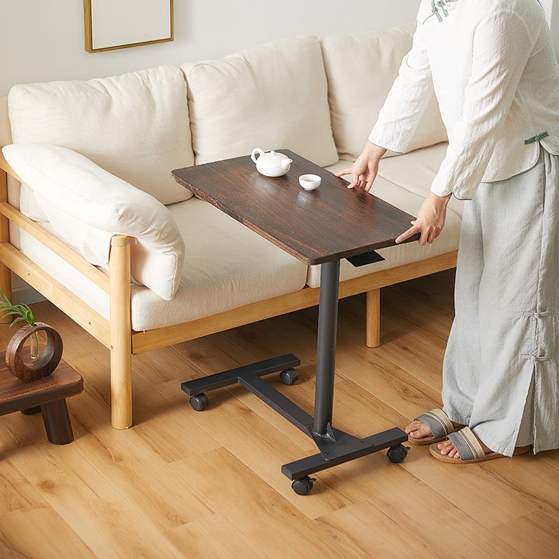 7中K式烧桐木边实木客厅沙发几角几茶室带万向轮边移动边茶几卧室