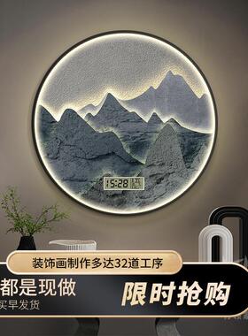 现电代轻XYZ1783X奢关装带饰画子万年历挂钟走廊挂画背有玄靠山客