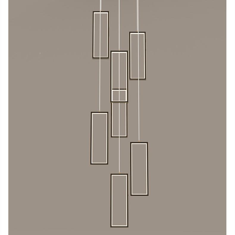 全铜现代简楼梯灯旋转楼39052梯中大吊几灯何创意百搭复空式约楼