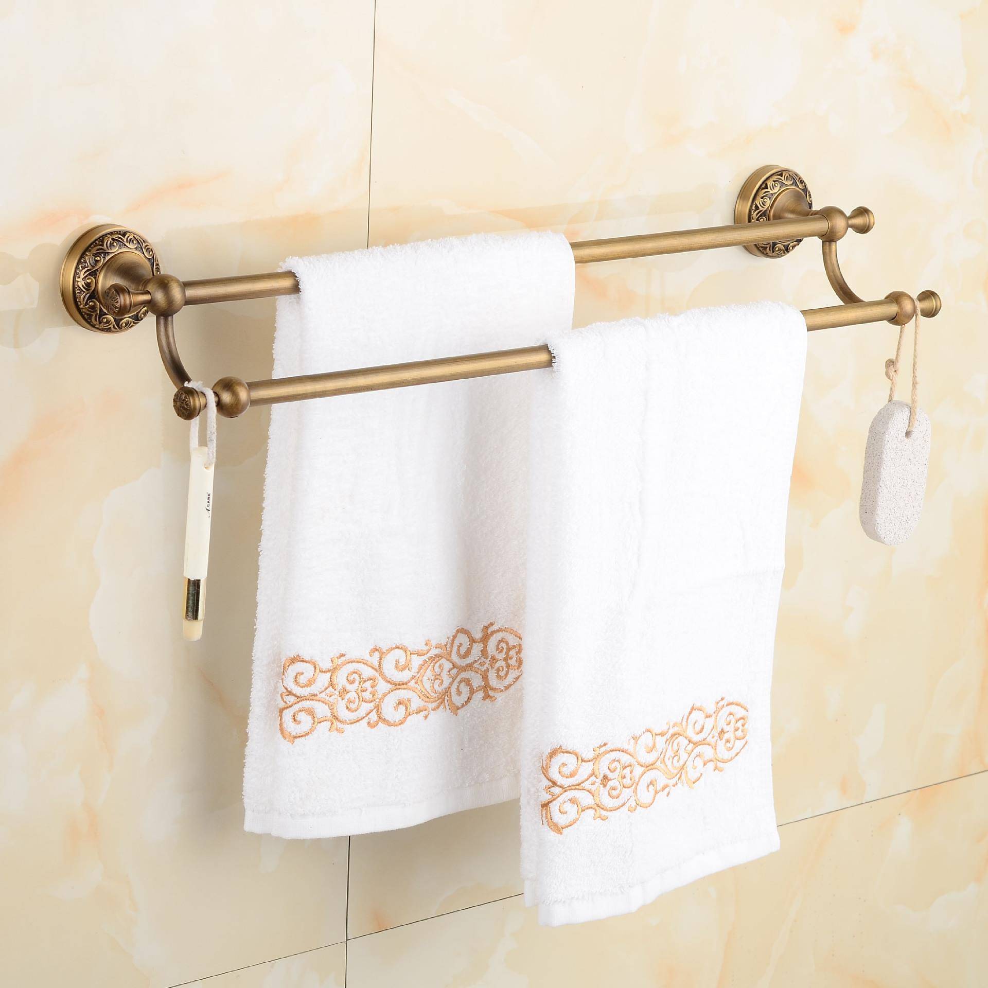 仿古铜浴巾欧式雕花毛挂架巾浴间室卫架生置物架NRX浴室挂件套装