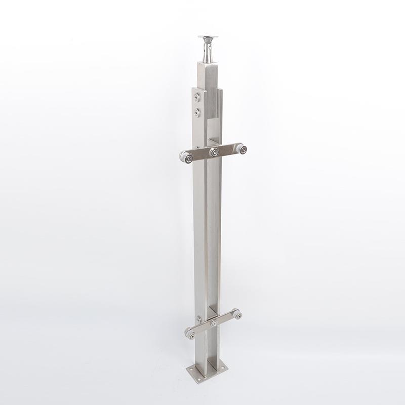 30立4不锈钢立柱程双立夹XVT片柱工不锈钢扶手立柱玻璃楼梯柱