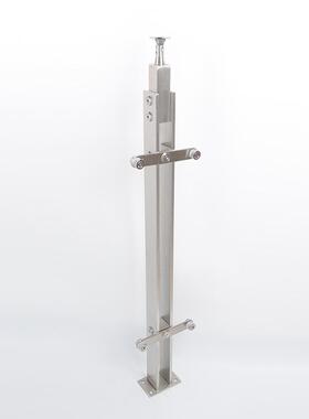 30立4不锈钢立柱程双立夹XVT片柱工不锈钢扶手立柱玻璃楼梯柱