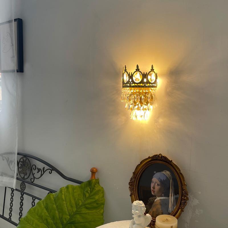 复古卧室全式壁灯美式欧式宫廷风铜轻法498奢客厅过道电视墙楼梯