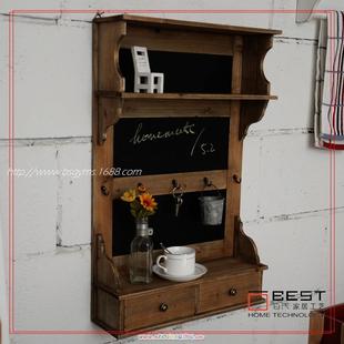 厂家纳zakka风板收纳柜实木黑壁挂架美多用途收柜MHH式 乡村