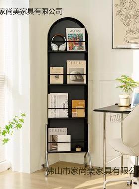 简镜约试镜子杂志架两用移收纳家用落地镜可衣动穿衣旋ZWV转全身