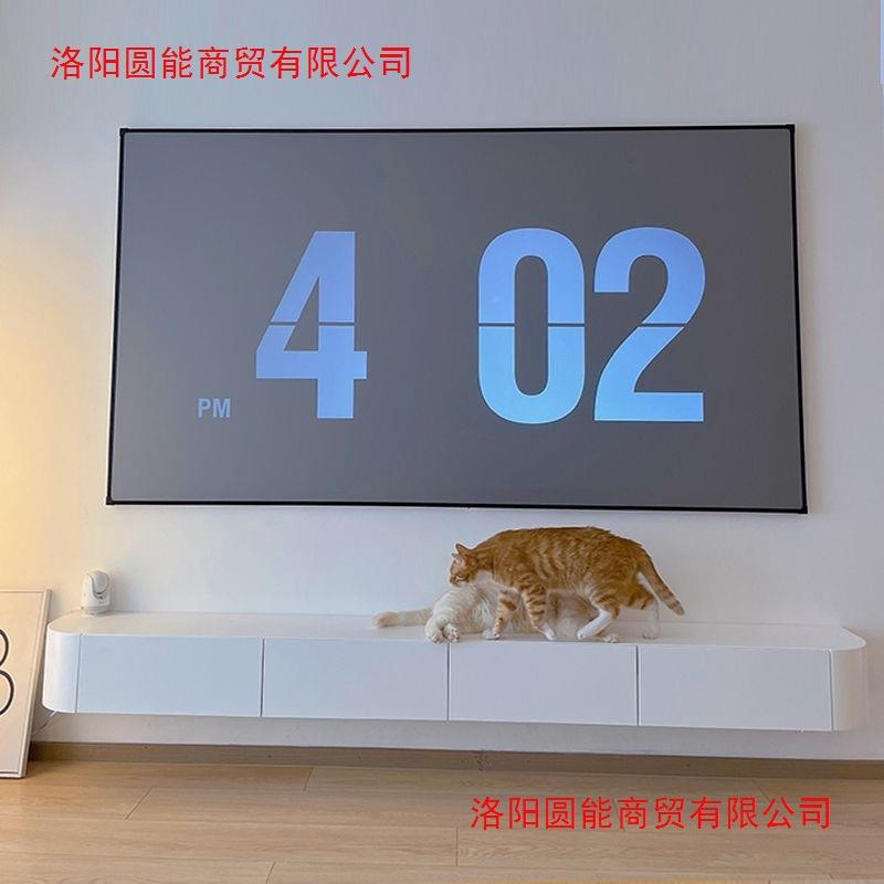 实H幑*悬1木岩板空电视柜悬浮极挂墙小户型客厅卧室悬挂简壁挂式