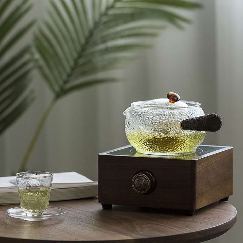 电陶炉茶炉家用电热茶炉静音泡茶炉胡桃木煮茶器简约迷你小茶炉