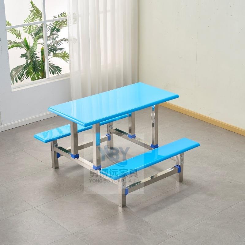 学校食堂餐桌学生员工不锈YOM钢餐桌人4玻6人8人璃椅钢餐桌椅组合