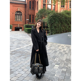 毛呢外套 雅奢双面呢1OO羊毛大衣女高级感中长款 1XTWO 巴黎即兴