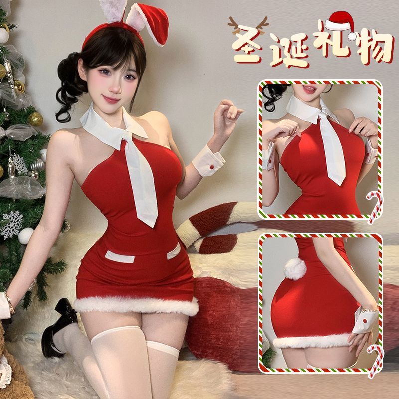 2025年新款秋冬季圣诞节红色辣妹