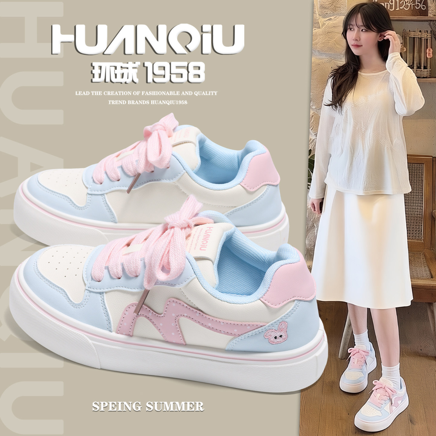 环球官方旗舰店小众设计小白鞋女图片