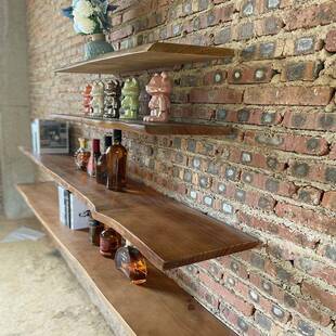 实木墙上置物架异形层板墙壁挂墙面隔板电视墙装饰一字隔板