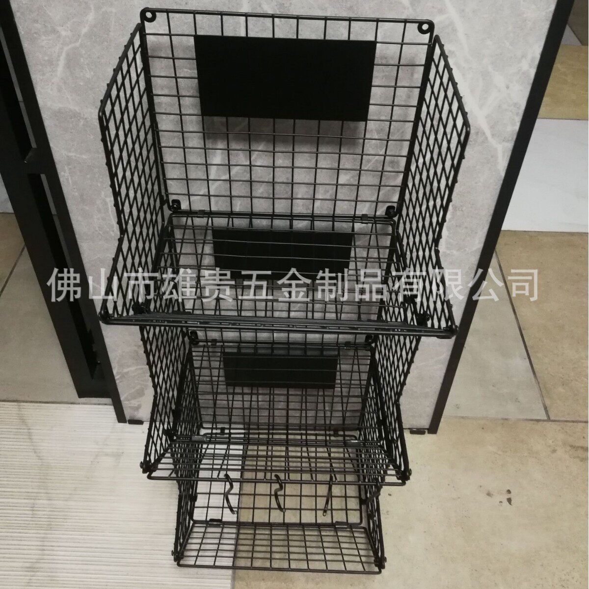 多层置物架落地式壁挂蔬菜水果玩具收纳框可拆装杂物铁片储物篮