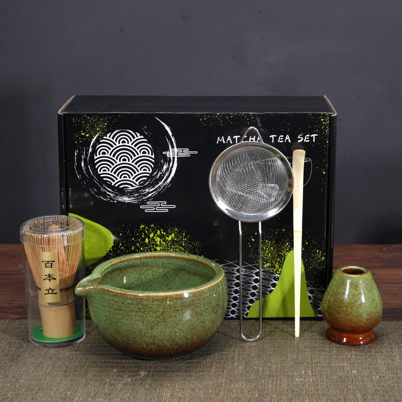 抹茶碗陶瓷日式打抹茶用套装茶筅竹子抹茶刷百本立宋代点茶道彩盒