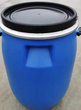 直销现货供应60L法兰蓝色带箍圆桶加厚桶壁更加牢固