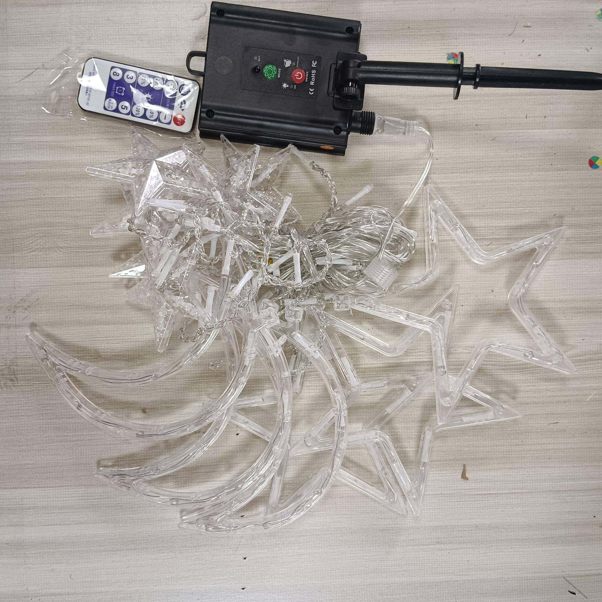 led太阳能星星月亮灯彩灯串灯户外灯串圣诞节窗帘灯加工室外,纺织面料/辅料/配套,纺织机械配件,淘宝优惠券,粉丝福利购,淘宝优惠卷