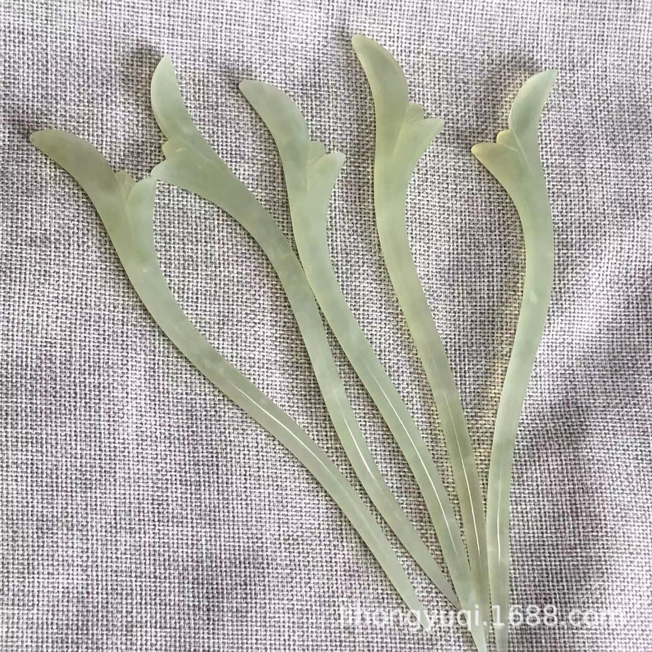 岫玉发簪批发玉兰花发簪