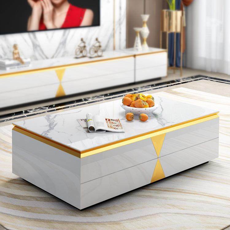 轻奢现代岩板茶几电视柜组合客厅2021年新款高端简约大尺寸1.6米