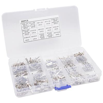 290PCS盒装铜公母接插件汽车连接器插针压接端子1-3.5mm