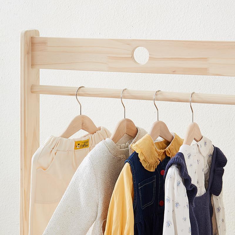儿童衣室架落地衣帽架实衣架简木易衣柜卧家用MIG衣架柜子一挂体