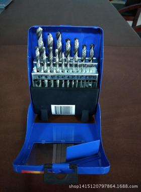 19件套全磨含麻钴麻花钻头/TVZ25PC3铁盒装麻花钻/1件套不钢花锈