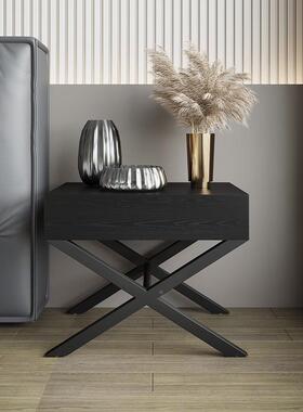 EBR木皮交柜床#极简实木床头柜叉卧室简约现PMU代风格意式小户型