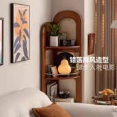 中古风实木用转角书架客厅家复VOQ展古落地置物架靠墙柜示收纳储