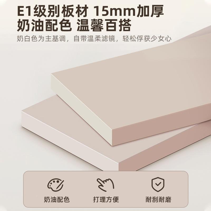 奶油风边柜家用厨房储柜子物柜NFR简约现备代餐靠墙一体轻奢餐茶