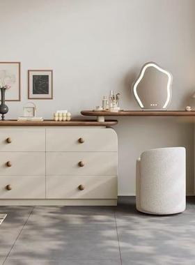 美式梳妆桌台奶油简YGZ约现尾代卧室床妆台化卧室收纳储物柜化妆