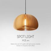 vintCMM房age厅吧简台约吊灯复古日式 卧室客栈民宿书实木南瓜吊餐