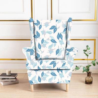 2pcs印花氨纶软贴合老虎凳WIJ柔椅子套可水洗具保护家性套带弹底