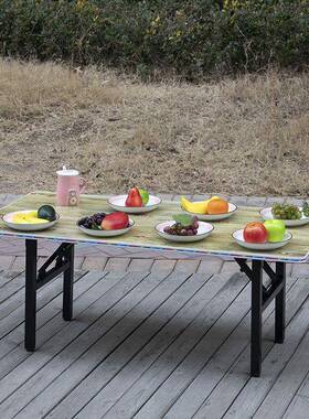 屋长方形吃饭桌租折叠桌矮简桌子小易餐桌折叠小桌子出家用VBD小