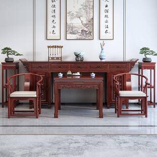 中式香木实YJE木中堂六件套厅仙八桌农村香案神台堂屋条樟案桌供