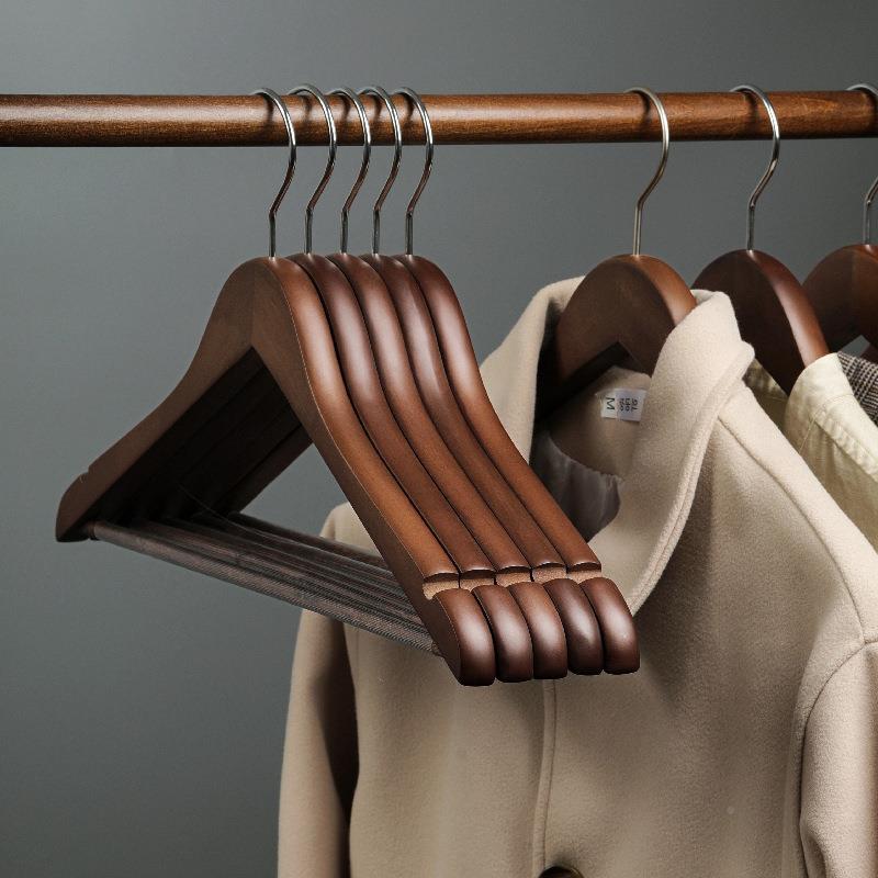 实FZE衣架家木用挂衣无痕质木头大衣子衣挂衣柜衣木服撑酒店衣服