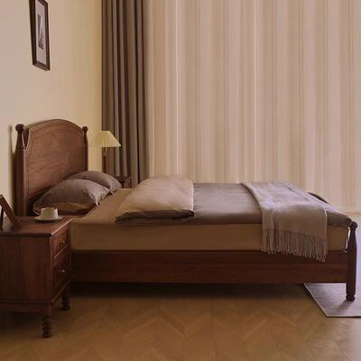 北美黑桃床木1.8米美式全实木主卧双人1.5米XTC-009胡床轻木奢樱