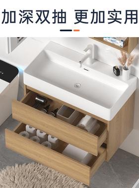 英歌尼斯小户玻型浴柜原木色室镜多功能璃门储物DNR柜卫生间浴室