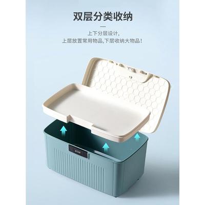 E密Q4F码收可纳文箱KXI办公件贵重物品带锁收纳盒塑料大号车载上