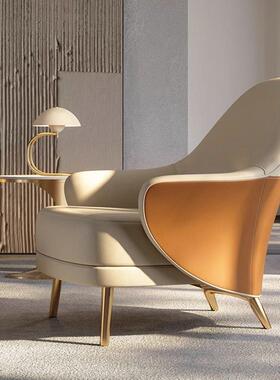 客厅酒店沙发卧UIK椅意式轻发奢双色休闲椅子室奢躺椅港式轻创意