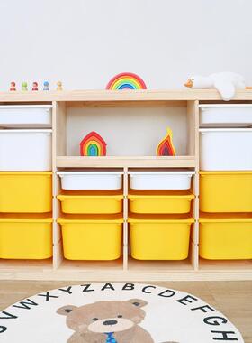 蒙收氏房布置儿童童儿纳柜储物柜实QUV木多层大容量儿童收纳架置