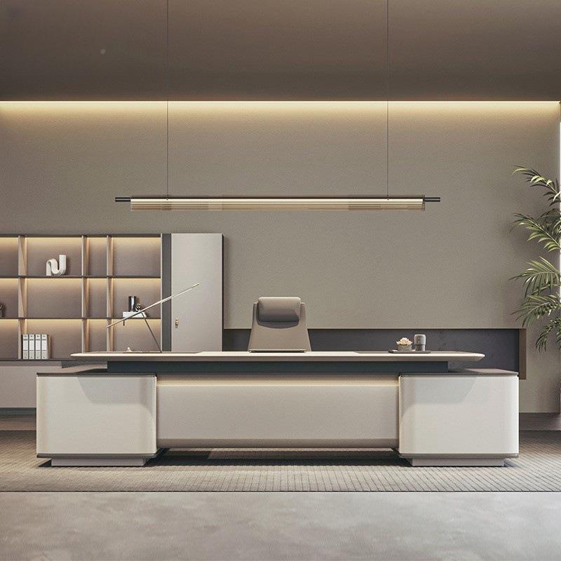 总台裁长桌老板大班轻RMB奢简约现代高档家董事领导办公桌椅组具