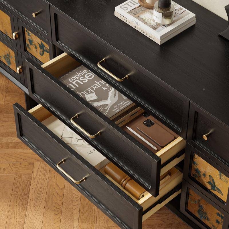 法式边木柜实柜储物柜复XSR古风复古边柜美式玄关卧床室尾斗柜