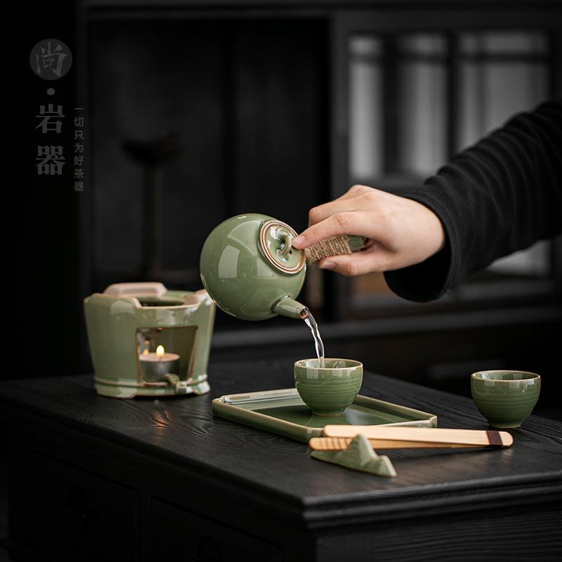 复古把壶温茶WGU茶壶炉套装家用蜡烛加热保温炉温茶套壶侧全暖茶