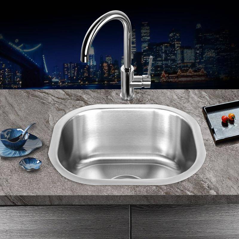 30不锈钢厨房水VRG槽美式下单盆盆家用4圆角台拉伸单槽星防锈